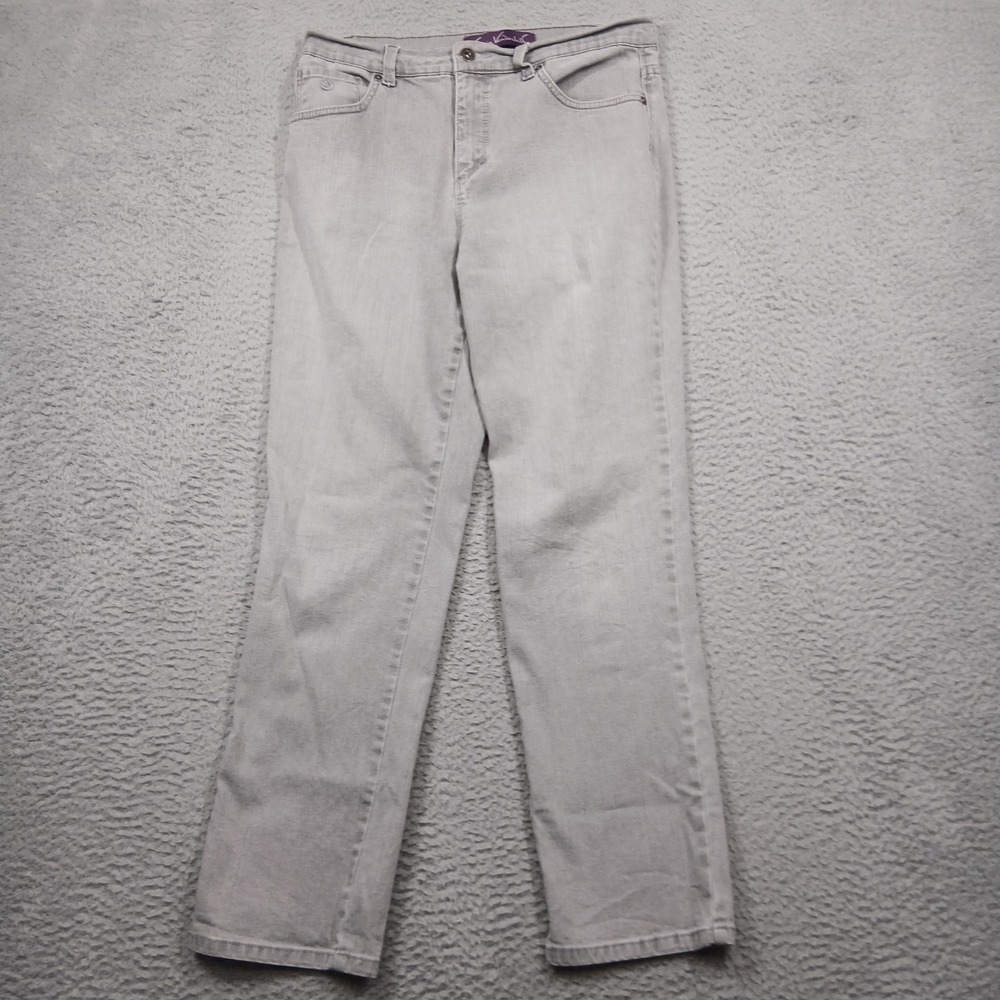 Gloria Vanderbilt Amanda Women's‎ 8 Gray Straight Leg Jeans Mid Rise